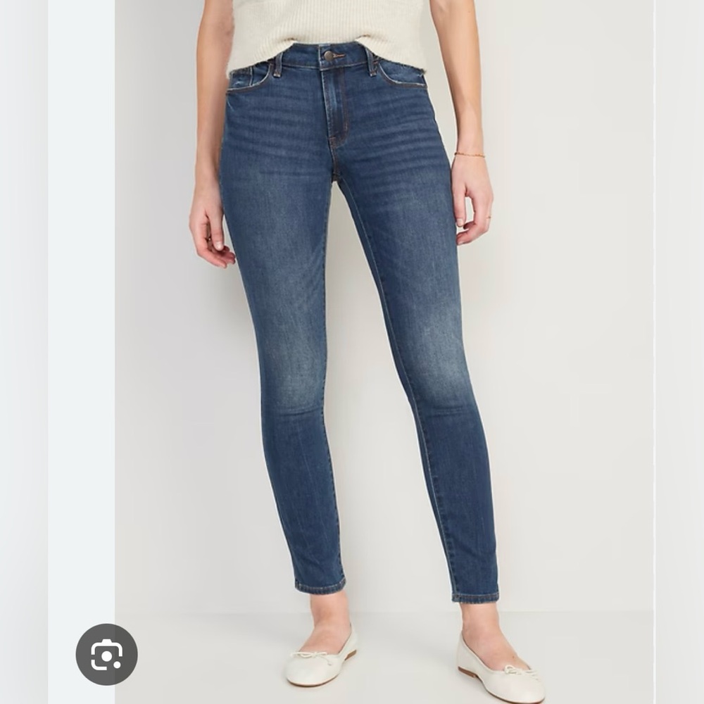 Old navy mid rise pop icon skinny jeans denim blue petite 0 0P